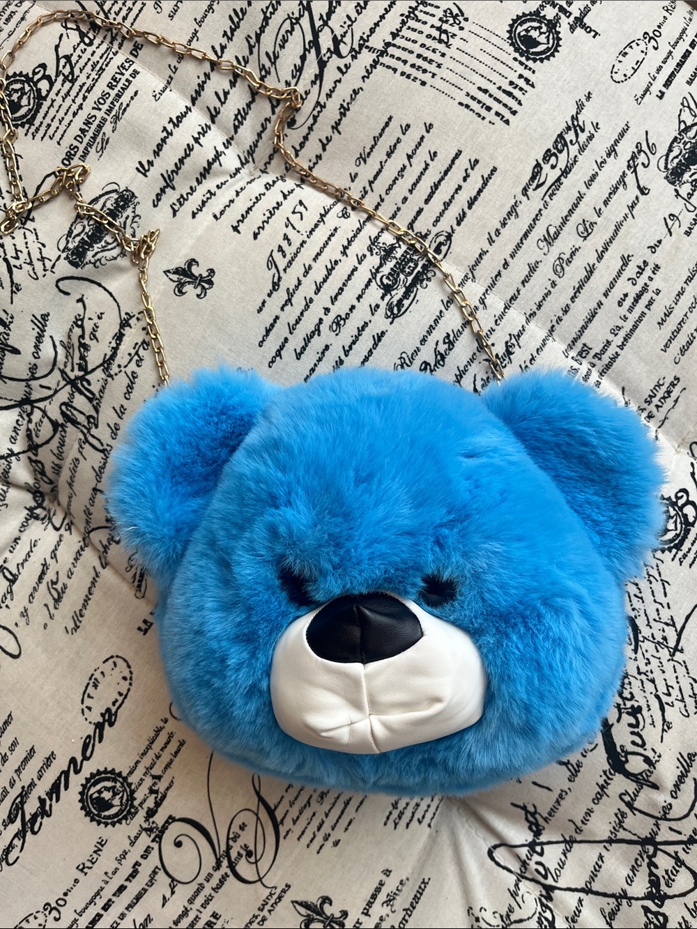 Bear Blue Purse Plush